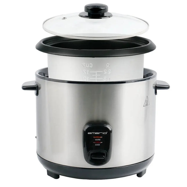 Emerio riskokare i rostfritt stål med glaslock, Nordic Cookware köksprodukt