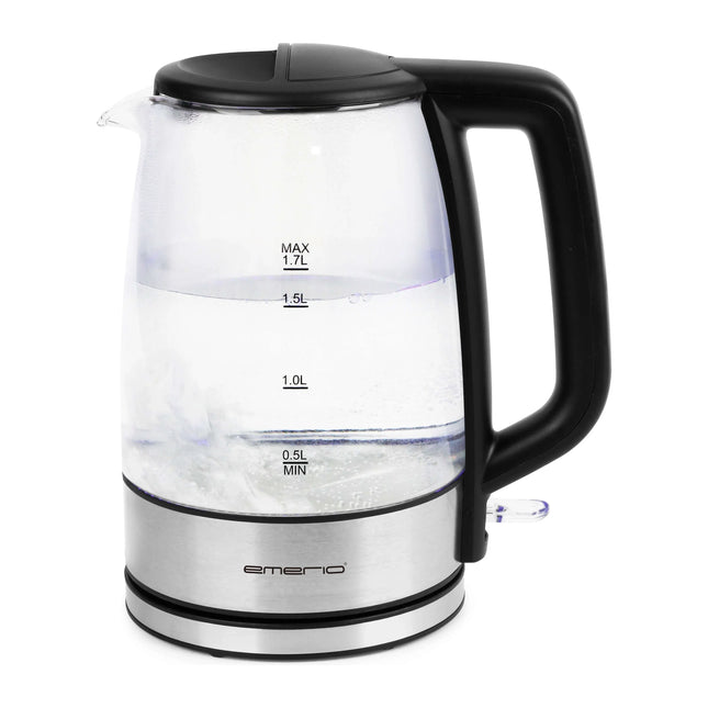 Elektrisk vattenkokare i glas och rostfritt stål, minimalistisk design, Nordic Cookware