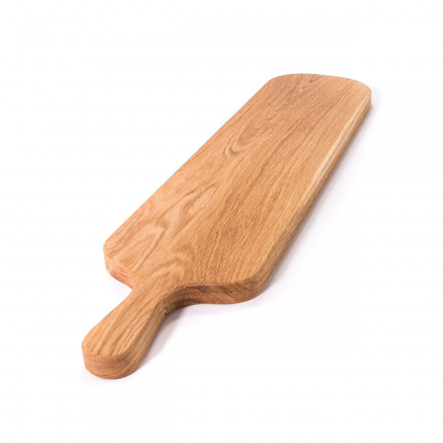 QV10 | Ekbräda med handtag, oljad – 590x140x21mm