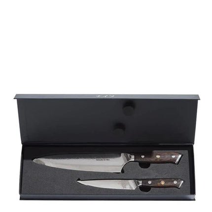 Wengè knivset 2 delar kockkniv + allkniv