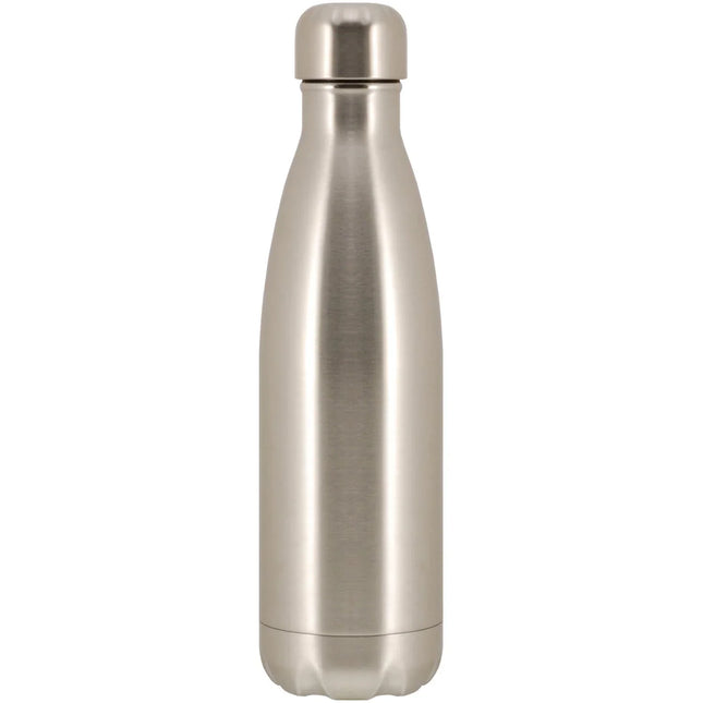 Rostfri vattenflaska i borstat stål från Nordic Cookware på vit bakgrund