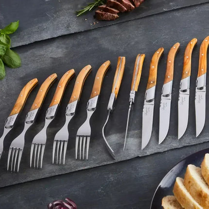 Laguiole By Hâws grillbestick 12 delar, handtag i olivträ