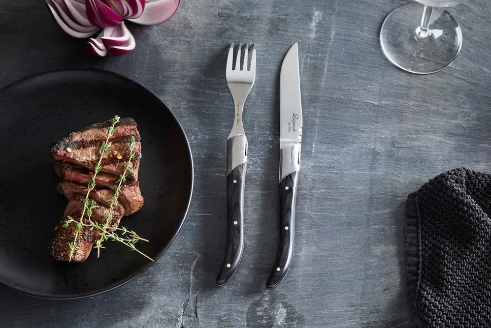 Laguiole By Hâws grillgafflar 6-pack, handtag i svart trä