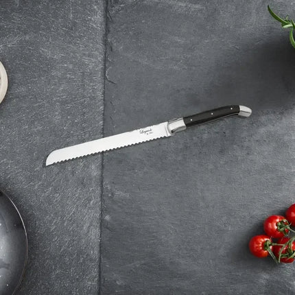 Laguiole By Hâws brödkniv 24,4 cm, handtag i svart trä