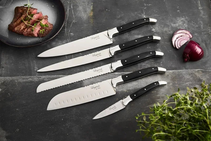 Laguiole By Hâws kockset med 5 delar med handtag i svart trä