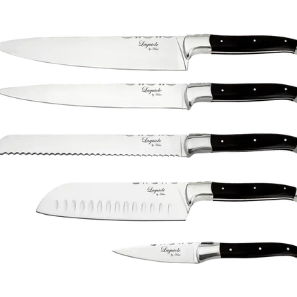 Laguiole By Hâws kockset med 5 delar med handtag i svart trä