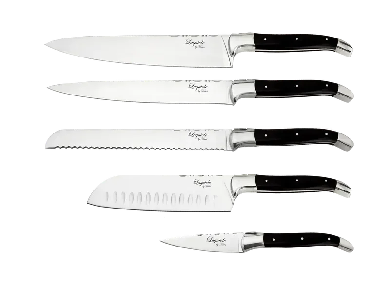 Laguiole By Hâws kockset med 5 delar med handtag i svart trä