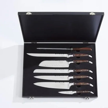 Laguiole By Hâws kockset med 7 delar med handtag i wengéträ