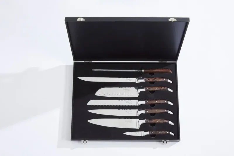 Laguiole By Hâws kockset med 7 delar med handtag i wengéträ