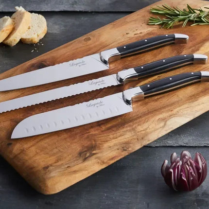 Laguiole By Hâws kockset med 3 delar, handtag i svart trä