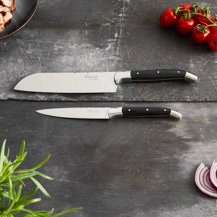 Laguiole By Hâws santokukniv och allkniv, handtag i svart trä