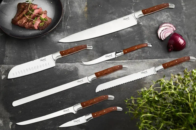 Laguiole By Hâws kockset med 7 delar med handtag i rosenträ