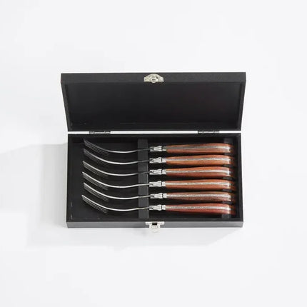 Laguiole By Hâws grillgaffel 6 delar rosenträ