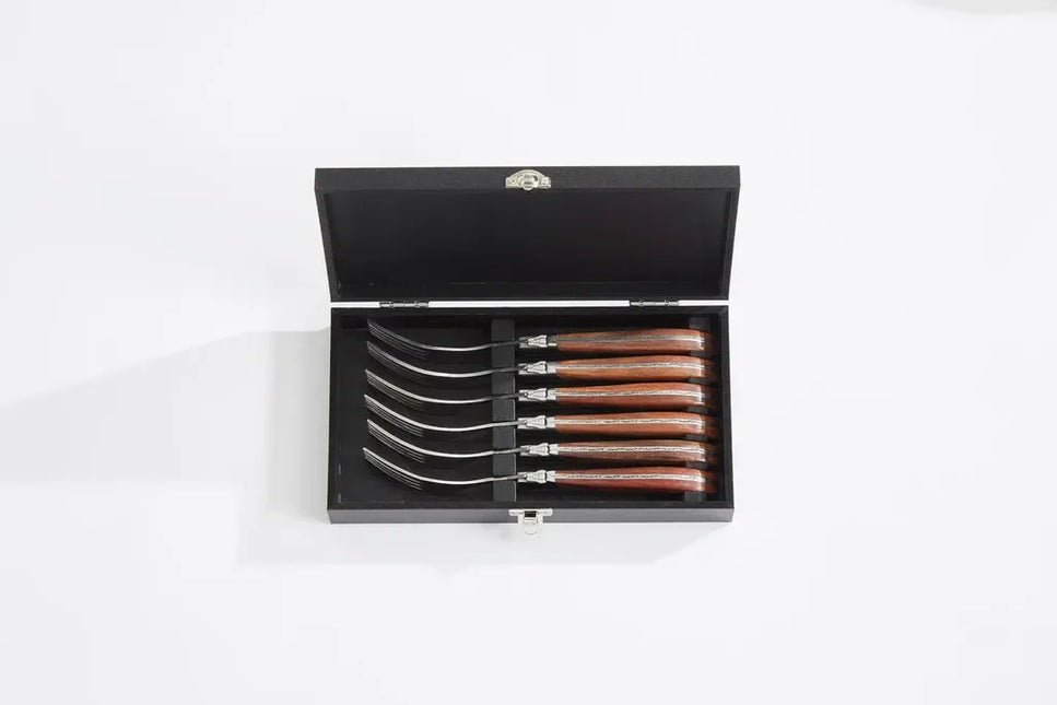 Laguiole By Hâws grillgaffel 6 delar rosenträ