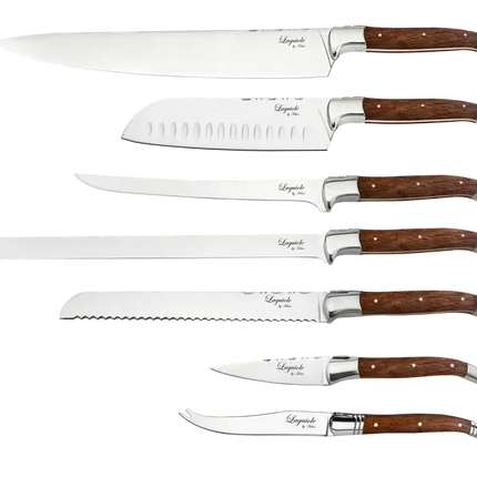 Laguiole By Hâws kockset med 7 delar med handtag i rosenträ