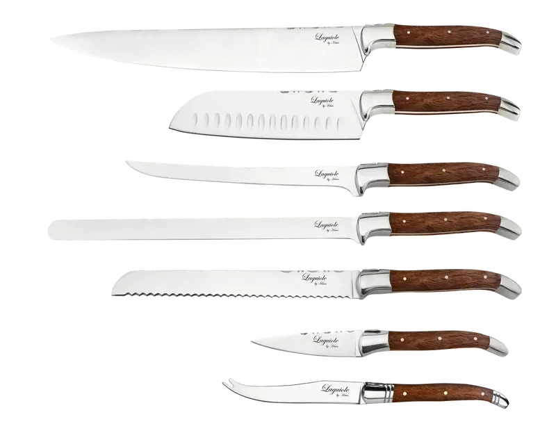 Laguiole By Hâws kockset med 7 delar med handtag i rosenträ