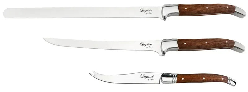 Laguiole By Hâws filékniv, fiskkniv och ostkniv i rosenträ