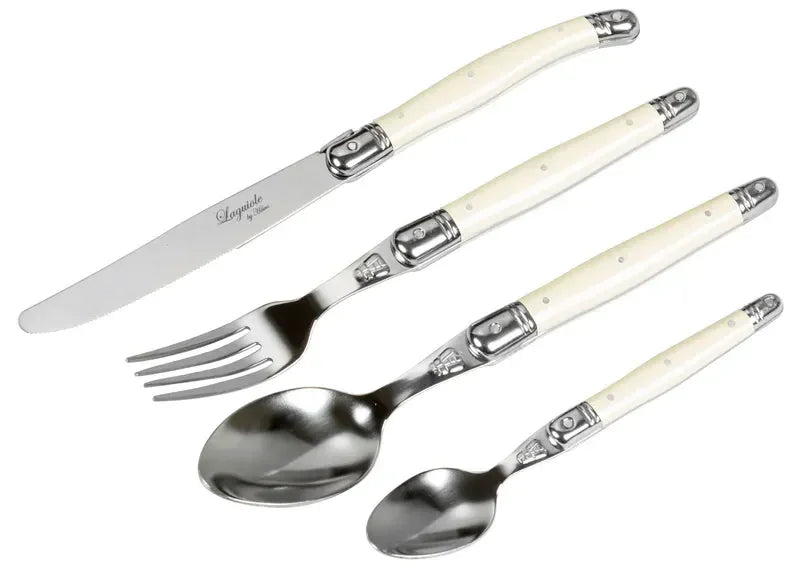 Laguiole By Hâws bestickset med 24 delar i pärlfärgad ABS-plast