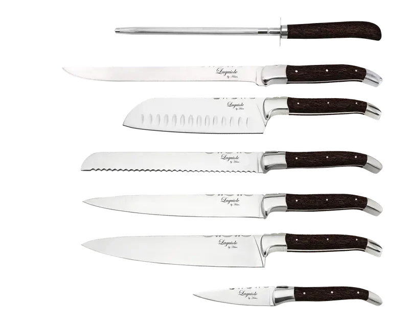 Laguiole By Hâws kockset med 7 delar med handtag i wengéträ