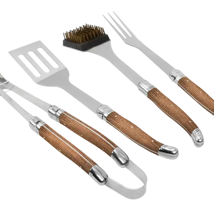 Laguiole By Hâws BBQ-set med 4 delar, handtag i ekträ