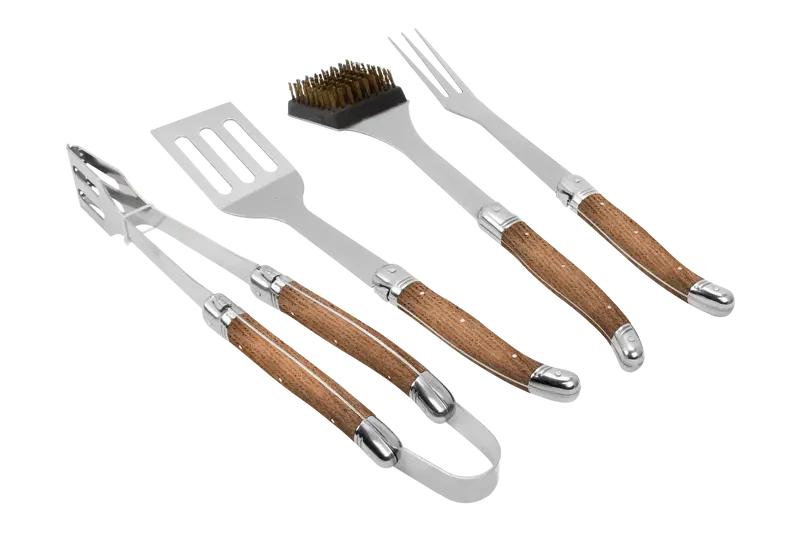 Laguiole By Hâws BBQ-set med 4 delar, handtag i ekträ