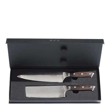 Wengè knivset 2 delar kockkniv + grönsakskniv