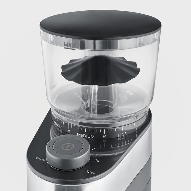 Detalj av elektrisk kaffekvarn i rostfritt stål med inställning för malningsgrad, Nordic Cookware